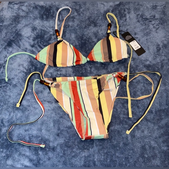 Fashion Nova Colorful 3 pc Bikini Set - Picture 5 of 8